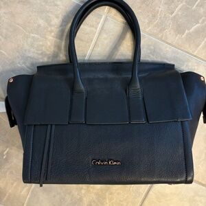 Calvin Clein Black Leather Large Tote- NWT